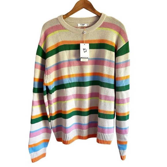 NEW McIntyre Sz Large Gravity Stripe Australian Merino Wool Sweater Jumper Soft - Picture 4 of 12